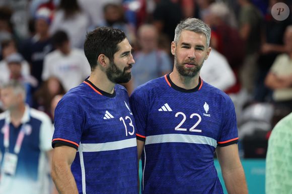 Nikola Karabatic (France) et Luka Karabatic lors des JO de Paris 2024 au Stade Pierre Mauroy de Lille, France, le 7 août 2024. © Laurent Sanson/Panoramic/Bestimage