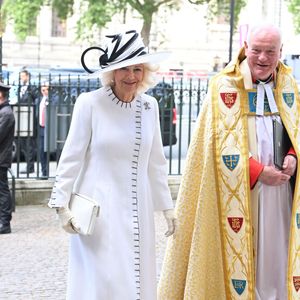Camilla Parker Bowles, reine consort d'Angleterre - La famille royale britannique et les personnalités assistent à un service d'action de grâce à l'abbaye de Westminster à Londres, à l'occasion du 80ème anniversaire du jour de la Victoire en Europe (VE Day), le 8 mai 2025. GOFF INF / BESTIMAGE