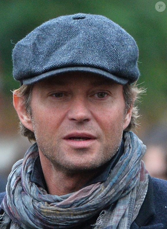 Laurent Delahousse aux obseques de Benoit Duquesne a l'eglise Jeanne D'Arc de Versailles, France, le 10 juillet 2014. Photo ABACAPRESS.COM