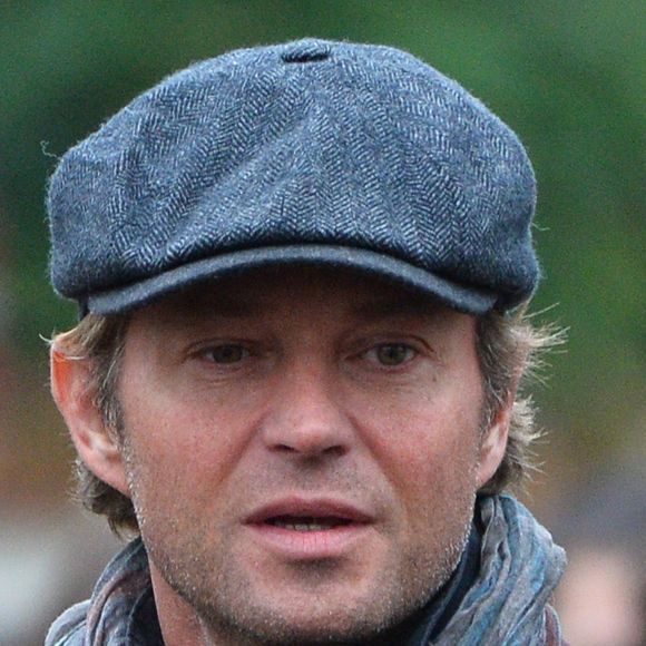 Laurent Delahousse aux obseques de Benoit Duquesne a l'eglise Jeanne D'Arc de Versailles, France, le 10 juillet 2014. Photo ABACAPRESS.COM