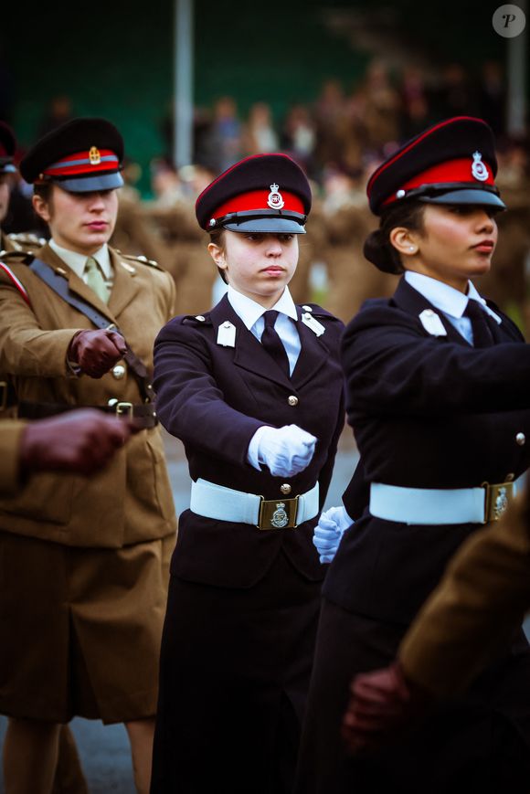La princesse Salma de Jordanie (au centre) vue lors du défilé des cadets à l'Académie militaire de Sandhurst, à Sandhurst, au Royaume-Uni, le 25 novembre 2018. Photo by Balkis Press/ABACAPRESS.COM