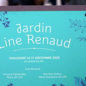 Line Renaud, 97 ans, a inauguré un jardin public qui porte son nom, à Lille, France, le mercredi 17 décembre 2025. © Claude Dubourg/Bestimage