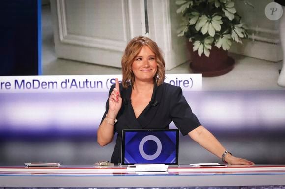 Exclusif - Pascale de La Tour du Pin, sur le plateau de l’émission « Pascale, Eric, Yann et les autres » présentée par P. de la Tour du Pin et diffusée en direct sur C8, Paris, France, le 03 septembre 2024. © Jack Tribeca / Bestimage