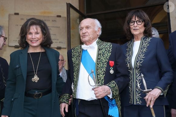 Rétro - L’historien Pierre Nora est mort à l’âge de 93 ans - Semi-exclusif - Anne Sinclair et son compagnon Pierre Nora et Sylviane Agacinski - Réception de Sylviane Agacinski à l'Académie Française à Paris le 14 Mars 2024. La philosophe Sylviane Agacinski a fait son entrée ce jeudi à l’Académie française. Onzième femme de l’histoire à intégrer l’institution, elle avait été élue en juin 2023. © Bertrand Rindoff / Bestimage