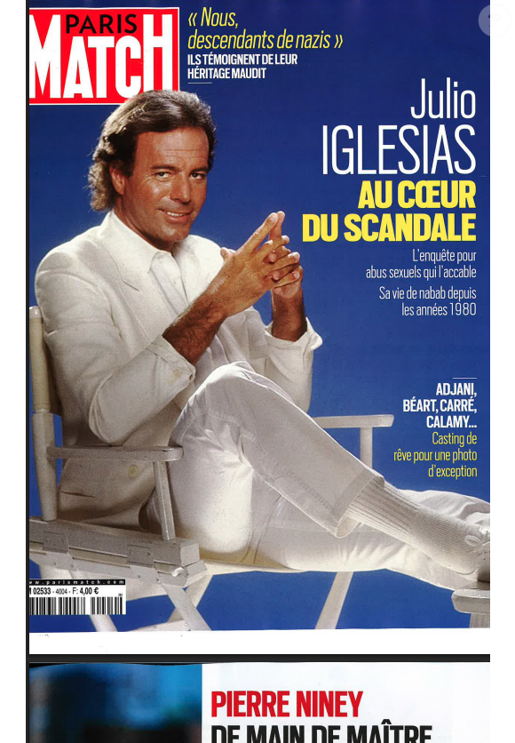Julio Iglesias en couverture de "Paris Match", numéro du 22 janvier 2026
