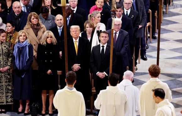 Ashley Biden, Jill Biden, Brigitte Macron, Donald Trump, Emmanuel Macron - Cérémonie de réouverture de la cathédrale Notre-Dame de Paris, le 7 décembre 2024. Joyau de l’art gothique, lieu de culte et de culture, symbole universel de la France et de son histoire, la cathédrale de Notre-Dame de Paris rouvre ses portes les 7 et 8 décembre, cinq ans après le terrible incendie qui l’avait ravagée le 15 avril 2019. 
© Dominique Jacovides / Bestimage