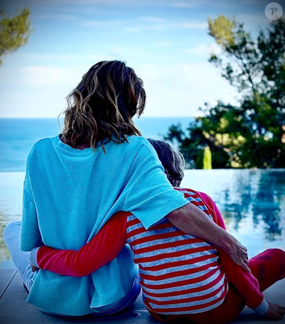 Ingrid Chauvin et son fils Tom, né de ses amours passées avec Thierry Peythieu.