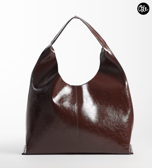 Cabas Mercato / Sac épaule medium en cuir nappa / Cabas à encolure arrondie