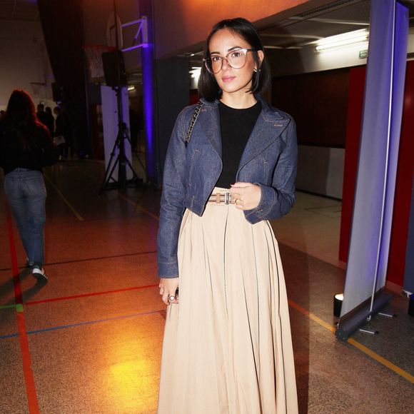 Agathe Auproux lors de la journée nationale de la lutte contre le harcèlement à l’école au lycée Pierre-Gilles de Gennes - ENCPB à Paris, France, le 7 novembre 2023. © Jonathan Rebboah/Panoramic/Bestimage