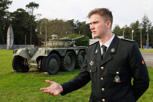 Le prince Gabriel photographié lors d'une visite royale à l'École militaire de Saint-Cyr (AMSCC), dans le camp militaire de Coëtquidan, à Guer, région Bretagne, France, lundi 09 décembre 2024. L'AMSCC est la plus grande école militaire pour les candidats officiers en France. L'école collabore avec l'École royale militaire pour l'échange d'étudiants dans le cadre du programme européen Erasmus+.  Photo ABACAPRESS.COM