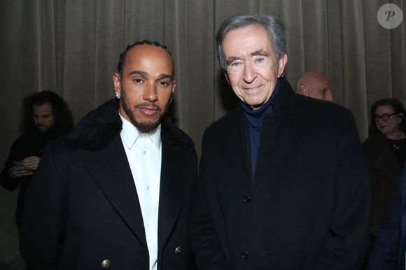 Lewis Hamilton et Bernard Arnault au Front Row du défilé Dior "Collection Homme Prêt-à-Porter Automne/Hiver 2026-2027" lors de la Fashion Week de Paris (PFW) au musée Rodin, à Paris, France, le 21 janvier 2026. © Bertrand Rindoff/Bestimage