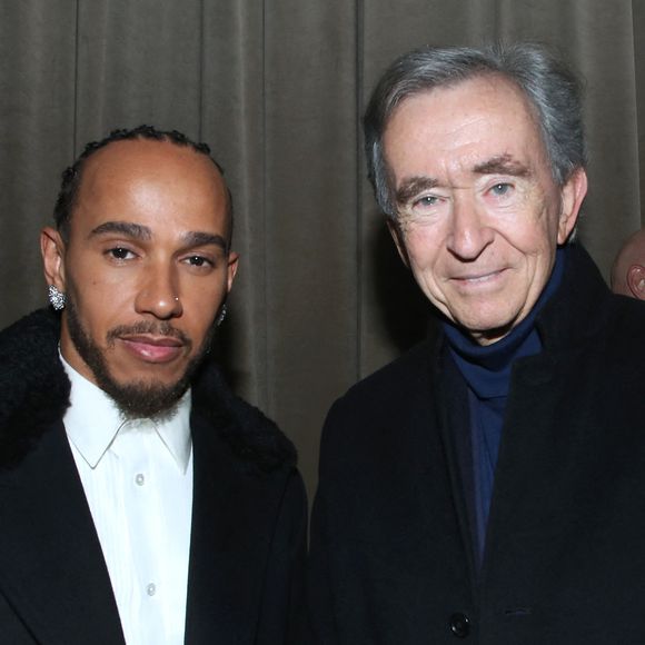 Lewis Hamilton et Bernard Arnault au Front Row du défilé Dior "Collection Homme Prêt-à-Porter Automne/Hiver 2026-2027" lors de la Fashion Week de Paris (PFW) au musée Rodin, à Paris, France, le 21 janvier 2026. © Bertrand Rindoff/Bestimage
