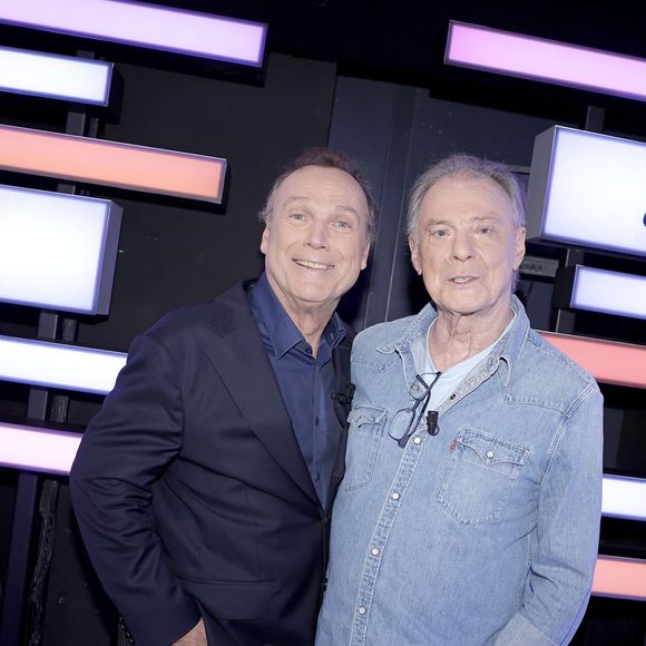 Exclusif - Julien Lepers et Herbert Léonard lors de l'enregistrement de l'émission "Chez Jordan de Luxe" à Paris. Le 8 octobre 2024
© Cédric Perrin / Bestimage