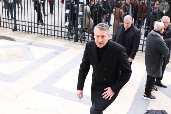Olivier Letang arrive à la cérémonie d'enterrement de Rolland Courbis à l'église de la Madeleine à Paris, France, le 14 janvier 2026. Rolland Courbis, ancien footballeur français, entraîneur et commentateur médiatique au franc-parler, est décédé à l'âge de 72 ans. Photo par Jerome Domine/ABACAPRESS.COM