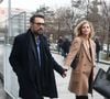 Nicolas Bedos, avec sa compagne Pauline Desmonts sort du tribunal correctionnel de Paris où il était convoqué pour agression sexuelle en état d'ivresse sur une jeune femme de 25 ans ; le procès est reporté en septembre 2024.
© Christophe Clovis / Bestimage