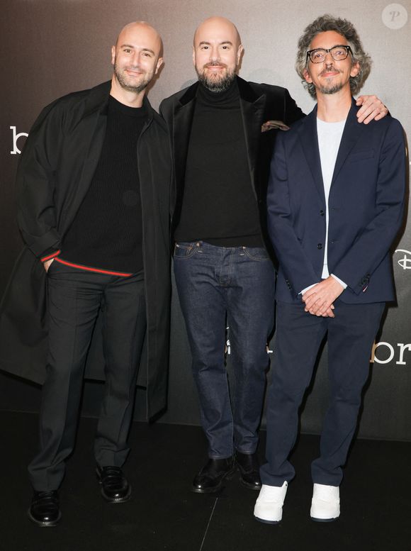 Harry Tordjman, Kyan Khojandi et Bruno Mushio à l'avant-première de la série Disney+ "bref.2" au cinéma le Grand Rex à Paris le 10 février 2025. © Coadic Guirec/Bestimage