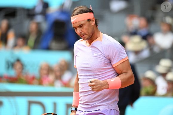 Rafael Nadal lors du tournoi de tennis Mutua à Madrid, le 29 avril 2024. Europa Press / Bestimage