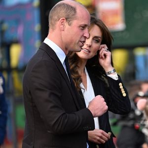 Le prince William, prince de Galles, et Catherine (Kate) Middleton, princesse de Galles, en visite au pavillon Grange à Cardiff, le 3 octobre 2023.