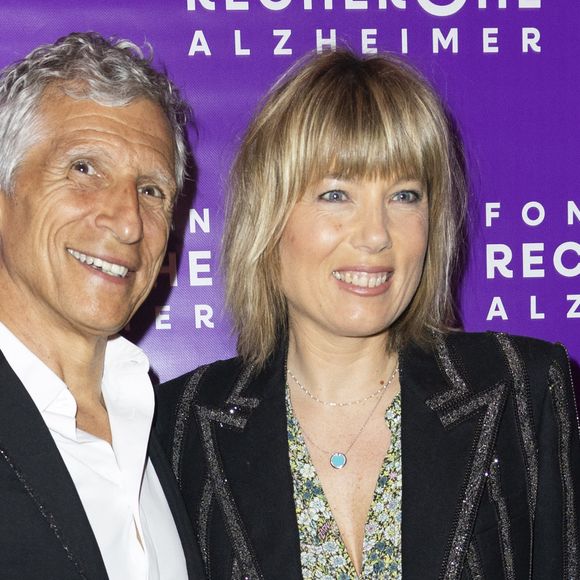 Nagui et sa femme Mélanie Page - Photocall du Gala de la Fondation Recherche Alzheimer à l’Olympia à Paris le 17 mars 2025. © Olivier Borde - Bertrand Rindoff/Bestimage