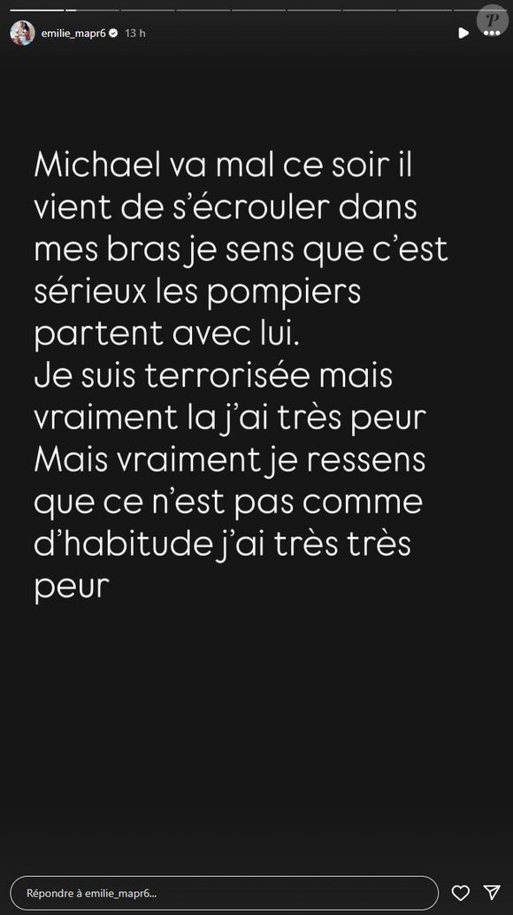 Emilie (Mariés au premier regard) enceinte et très angoissée alors que son compagnon est hospitalisé.