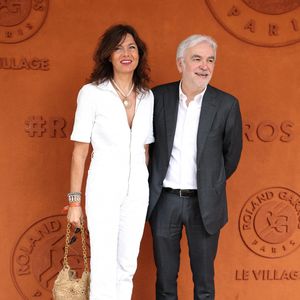 Catherine Bancarel et son mari Pascal Praud - Célébrités au village des Internationaux de France de tennis de Roland Garros 2024 à Paris le 7 juin 2024.  © Jacovides-Moreau/Bestimage