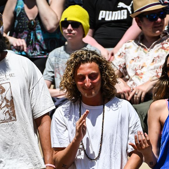 Joakim Noah, Jenaye Noah et Joalukas Noah - Concert de Yannick Noah lors des internationaux de France de Tennis de Roland Garros 2023 à Paris le 27 mai 2023. © Matthieu Mirville/Bestimage
