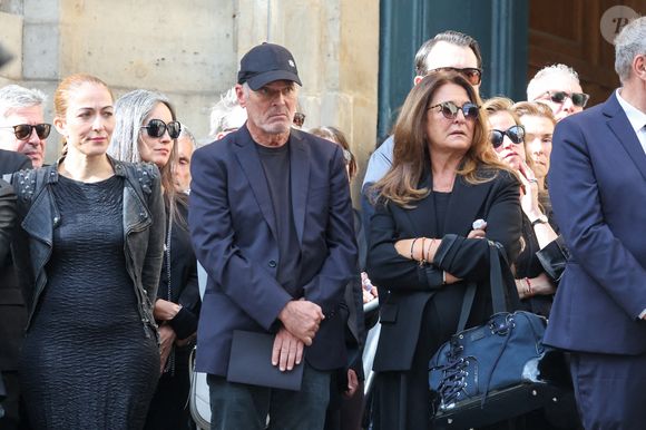 Laurent Baffie, Fati Rosenberg - Sorties des obsèques de Thierry Ardisson en l’église Saint-Roch de Paris, France, le 17 juillet 2025. © Clovis-Jacovides/Bestimage