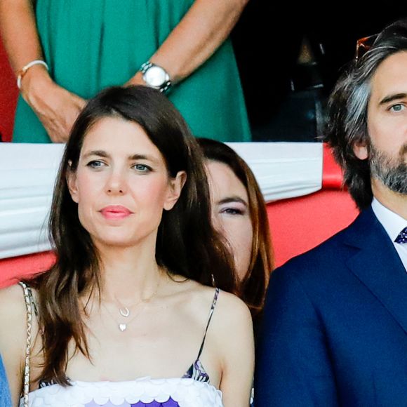 Charlotte Casiraghi et Dimitri Rassam lors de la dernière soirée de la 17ème édition du Longines Global Champions Tour à Monaco, le 1er juillet 2023 sur le port de Monaco, pour le Longines Global Champions. C'est le français Julien Épaillard qui a remporté le Longines Global Champions Tour Grand Prix du Prince de Monaco, doté de 1,5 millions d'euros, suivi par Harrie Smolders et Jane Sadran. © Claudia Albuquerque/Bestimage