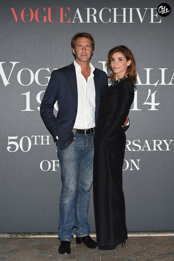 Le prince Emmanuel Philibert de Savoie et Clotilde Courau - Photocall de la soirée "Vogue 50 Archive" à Milan. Le 21 septembre 2014. © SGP / BESTIMAGE