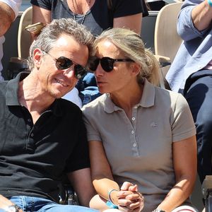 Anne-Sophie Lapix, Arthur Sadoun dans les tribunes lors des Internationaux de France Roland Garros 2023 le 04 juin 2023 à Paris, France. Photo Nasser Berzane/ABACAPRESS.COM