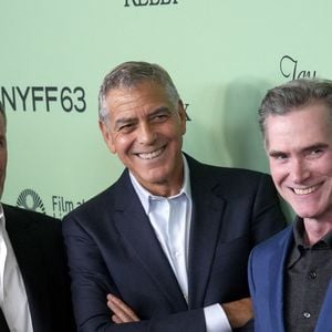 David Heyman, George Clooney, Billy Crudup et Patrick Wilson assistent à la première sur le tapis rouge de « Jay Kelly » lors de la soirée d'ouverture du 63e Festival du film de New York. Alice Tully Hall, Lincoln Center, New York. 29 septembre 2025. Photo de © Sonia Moskowitz Gordon/ZUMA Press Wire