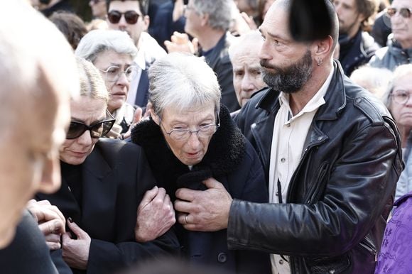 Audrey Salomone, mère de Bruno Salomone - Sorties des obsèques de Bruno Salomone en l'église Sainte-Anne de Polangis de Joinville-le-Pont (Val-de-Marne) le 23 mars 2026. © Cyril Moreau - Dominique Jacovides / Bestimage