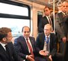 Le président français Emmanuel Macron et le président égyptien Abdel Fattah al-Sissi prennent le métro du Caire lors de la visite officielle de Macron en Égypte. Jeanne Accorsini/Pool/Bestimage