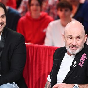 Vincent Lagaf et son fils Robin Rouil à l'enregistrement de l'émission Vivement dimanche consacrée à l'équipe du Splendid au studio Rive Gauche, présentée par M.Drucker, à Paris, le 21 février 2025. 
Crédit Guillaume Gaffiot / Bestimage