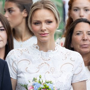 La princesse Charlène de Monaco avec ses enfants le prince Jacques de Monaco, marquis des Baux et la princesse Gabriella de Monaco, comtesse de Carladès au 'Pique-nique des Monégasques’, Monaco.6 septembre 2025 © Olivier Huitel/Pool Monaco/Bestimage