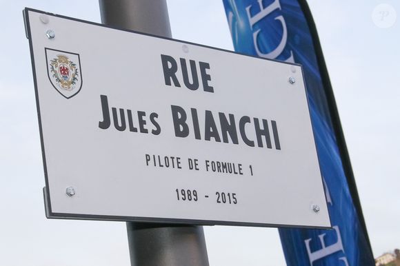 Hommage à Jules Bianchi par la Ville de Nice le 23 janvier 2017. Photo par Philippe FARJON / ABACAPRESS.COM