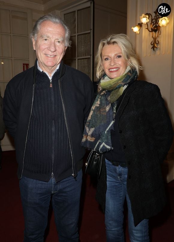 Exclusif -  William Leymergie et sa compagne Sophie Davant - 50ème de la pièce "Lyly" avec M. Bernier et F. Perrin au théâtre de Paris le 27 mars 2025. © Coadic Guirec/Bestimage