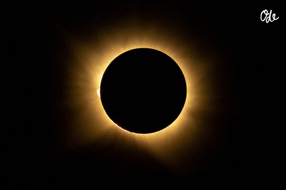 Vue durant l'éclipse solaire, en Espagne du côté de Zamora, le 12 août 2026. 

© Bestimage