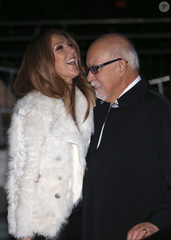 Celine Dion et Rene Angelil quittent leur hotel pour se rendre sur le plateau de l'emission TV "Vivement Dimanche" a Paris. Le 13 novembre 2013 (GENGIS / BESTIMAGE).