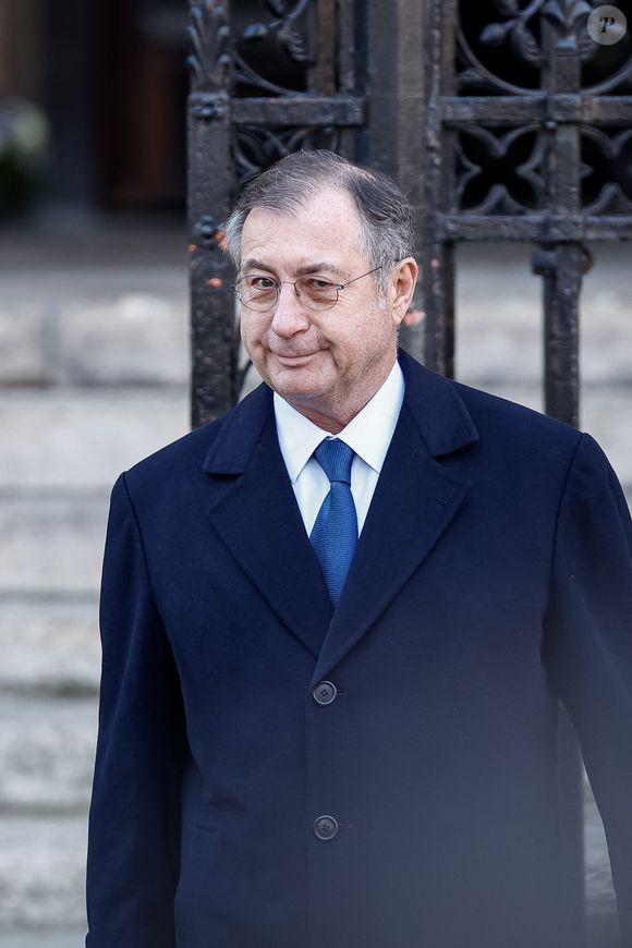 Martin Bouygues - Sorties des obsèques de Jean-Pierre Pernaut en la Basilique Sainte-Clotilde à Paris, France le 9 mars 2022. © Aurelien Morissard/Panoramic/Bestimage