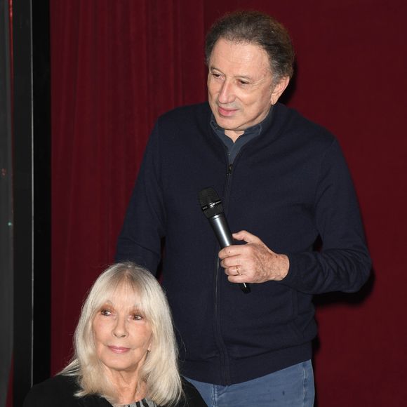 Exclusif - Michel Drucker et sa femme Dany Saval - Projections de deux séances exceptionnelles du film "Signé Furax" en hommage à Marc Simenon au cinéma Mac Mahon à Paris le 27 octobre 2019. © Coadic Guirec/Bestimage