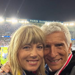 Nagui et Mélanie Page lors d'un match de l'équipe de France (Instagram).