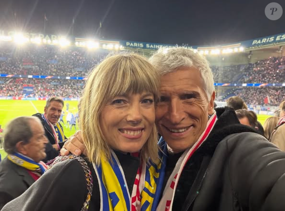 Nagui et Mélanie Page lors d'un match de l'équipe de France (Instagram).