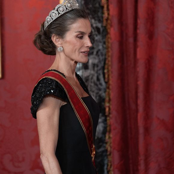 Le roi Felipe VI et la reine Letizia d'Espagne, accueillent Frank-Walter Steinmeier (Président fédéral de l'Allemagne) et sa femme Elke Budenbender pour un dîner de gala en leur honneur au palais royal à Madrid. Photo par LALO YASKY / BESTIMAGE