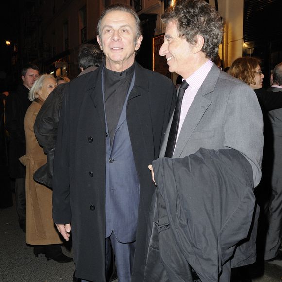 Roland Giraud et Jack Lang assistent à la répétition générale de la pièce de théâtre 'Une Journée Ordinaire' au théâtre des Bouffes Parisiens à Paris, France, le 7 février 2011. Photo Alban Wyters/ABACAPRESS.COM