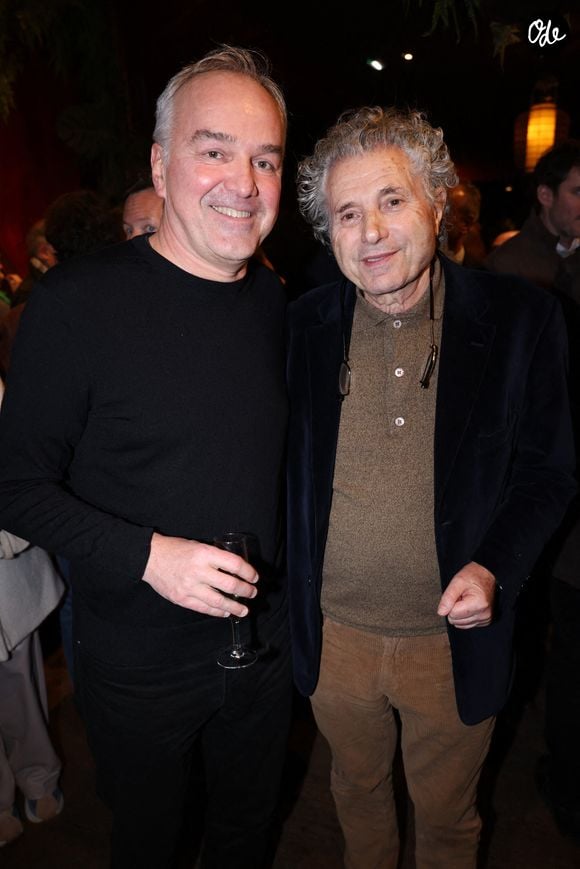 Olivier Truchot et Gilles-William Goldnadel assistent au lancement du livre d'Alexandre Delvecchio à Paris, en France, le 9 janvier 2026. Photo de Jérôme Domine/ABACAPRESS.COM