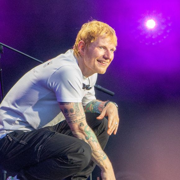 La photo datée du 11 juillet 2025 montre Ed Sheeran lors de la première soirée de ses concerts de rentrée à Portman Road à Ipswich. Photo by Tracey Duffield/Bav Media/Splash New/ABACAPRESS.COM