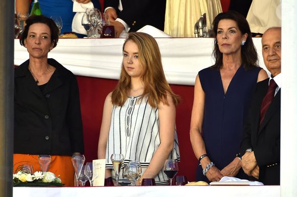 La princesse Caroline de Hanovre et sa fille la princesse Alexandra - 20e Jumping International de Monte-Carlo au Port Hercule de Monaco à Monte-Carlo, le 26 juin 2015. La compétition célèbre cette année un double anniversaire : les 20 ans du Jumping et les 10 ans du Longines Global Champions Tour.