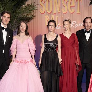 Ben Sylvester Strautmann, la Princesse Alexandra de Hanovre, Charlotte Casiraghi, Beatrice Boromeo, Andrea Casiraghi et Tatiana Santo Domingo assistent au Bal de la Rose 2025 au profit de la Fondation Princesse Grace, le 29 mars 2025 à Monte-Carlo, Monaco. Photo by David NIVIERE/ABACAPRESS.COM