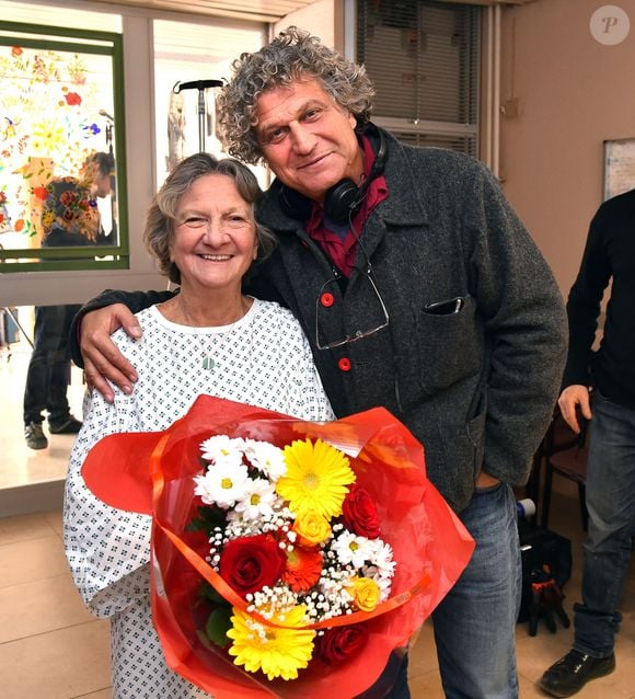 Marthe Villalonga et le réalisateur Stéphane Clavier à Roquebillière le 11 décembre 2015.
© Bruno Bébert / Bestimage